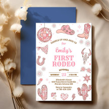 Invitación de cumpleaños de Space Cowgirl Disco Ro
