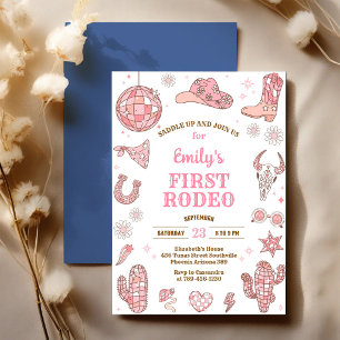Invitación de cumpleaños de Space Cowgirl Disco Ro