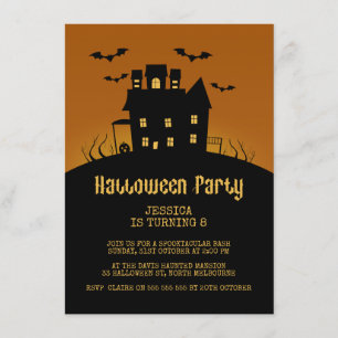 Invitación de cumpleaños de Spooky House Halloween