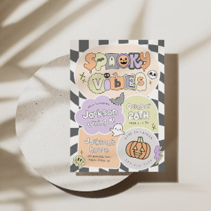 Invitación de cumpleaños de Spooky Vibes Halloween
