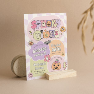 Invitación de cumpleaños de Spooky Vibes Preppy Ha