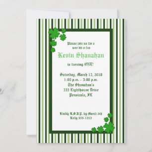Invitación de cumpleaños de St. Patrick's Day Sham
