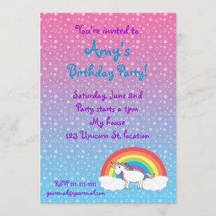 Invitación de cumpleaños de Star unicorn