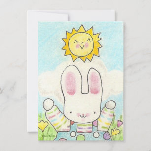 invitación de cumpleaños de stripey boy conejo
