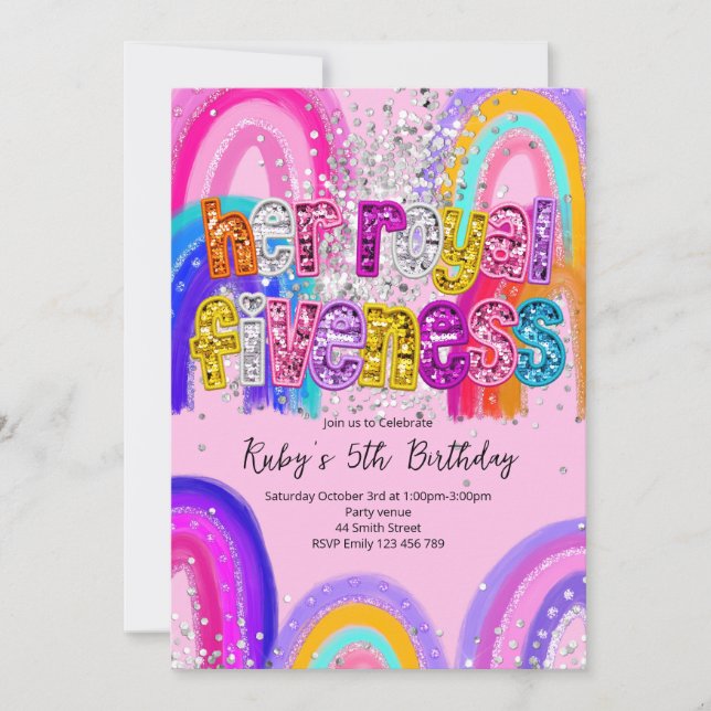Invitación de cumpleaños de Su Alteza Real Quinto  (Anverso)
