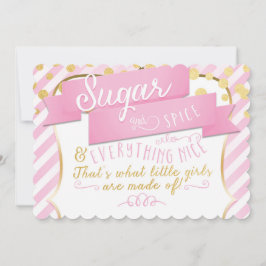 Invitación de cumpleaños de Sugar & Spice en oro r