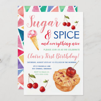 Invitación de cumpleaños de sugar y especias
