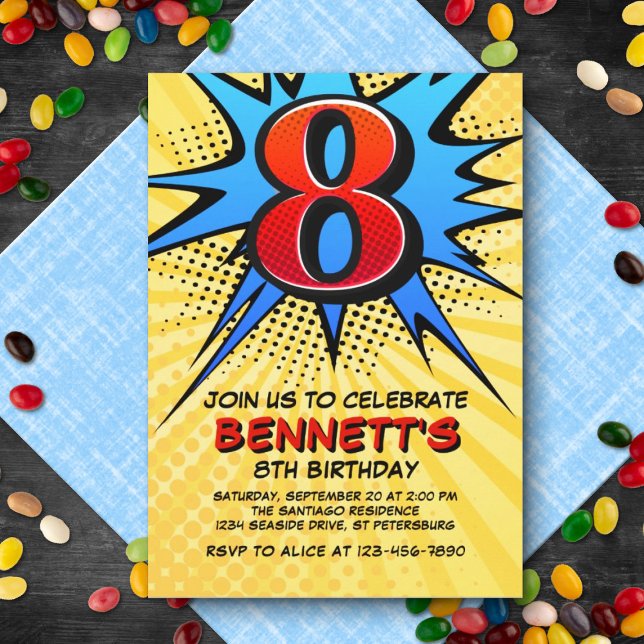 Invitación de cumpleaños de superhéroe 8 (Subido por el creador)