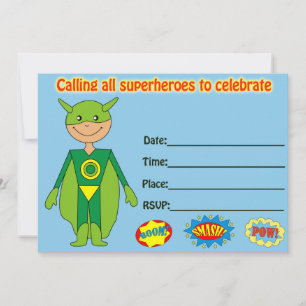 invitación de cumpleaños de superhéroe para rellen