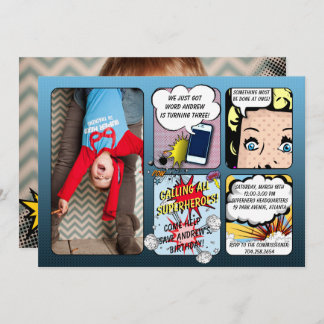 Invitación de cumpleaños de superhéroes