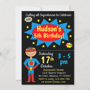 Invitación de cumpleaños de superhéroes