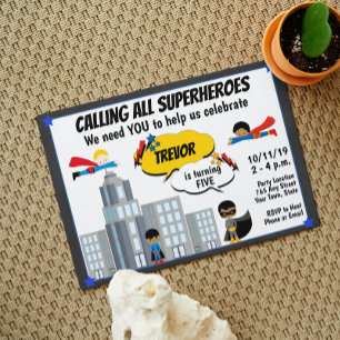 Invitación de cumpleaños de superhéroes