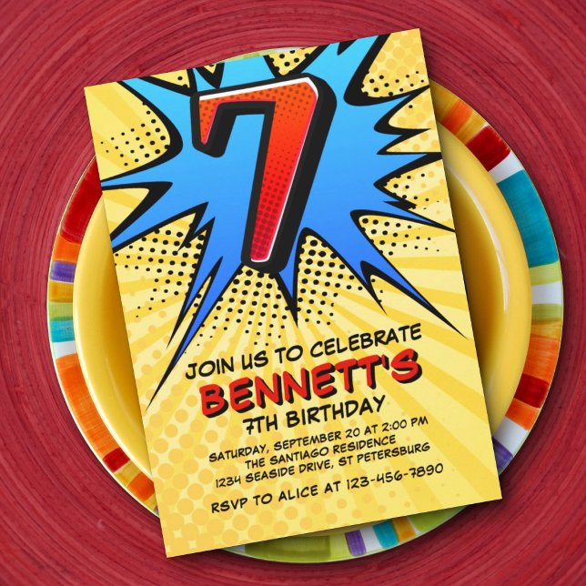 Invitación de cumpleaños de superhéroes (Subido por el creador)