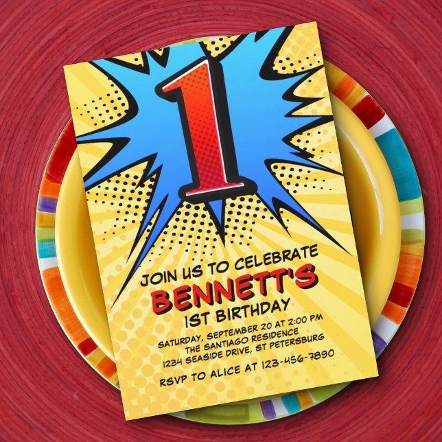 Invitación de cumpleaños de superhéroes (Subido por el creador)