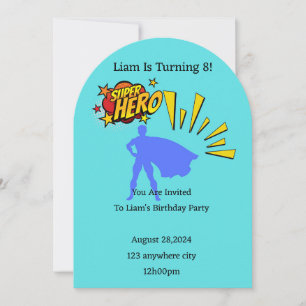 invitación de cumpleaños de superhéroes para niños