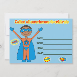 Invitación de cumpleaños de superhéroes rellena en