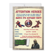 Invitación de cumpleaños de Superhéroes Unidos