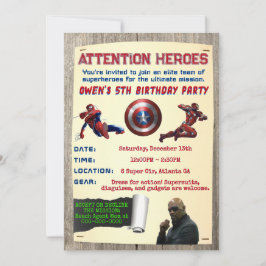 Invitación de cumpleaños de Superhéroes Unidos