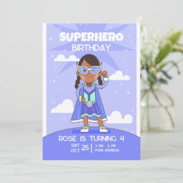 invitación de cumpleaños de superheroína, cumpleañ