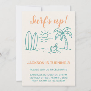 Invitación de cumpleaños de Surf