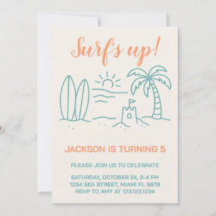 Invitación de cumpleaños de Surf