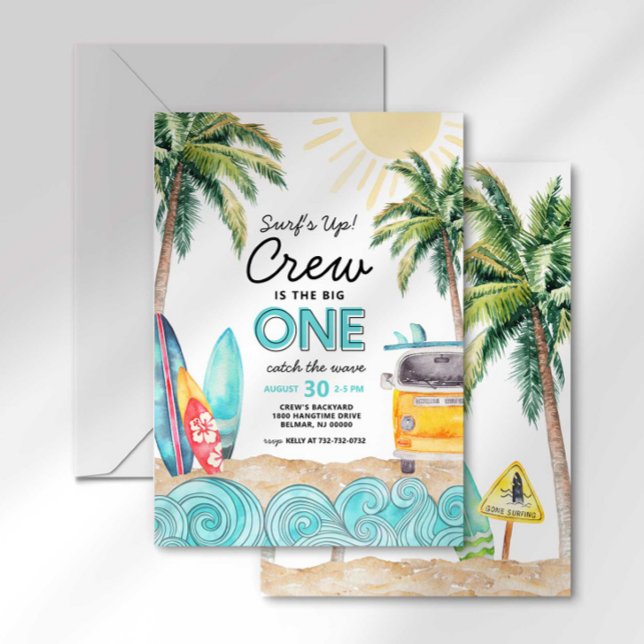 Invitación de cumpleaños de surf The Big One (Subido por el creador)