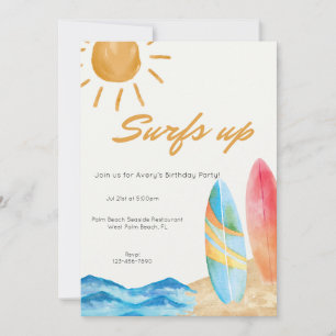 Invitación de cumpleaños de Surf's Up Beach