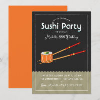 Invitación de cumpleaños de sushi