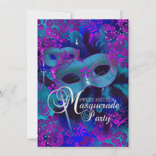 Invitación de cumpleaños de Sweet 16 de Mascarada 