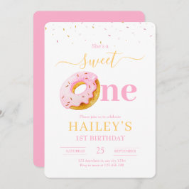 Invitación de cumpleaños de Sweet One Donuts, Chic