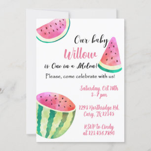 Invitación de cumpleaños de Sweetie One in a Melon