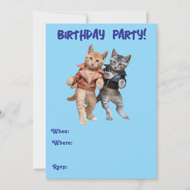 Invitación de cumpleaños de Tabby (Anverso)