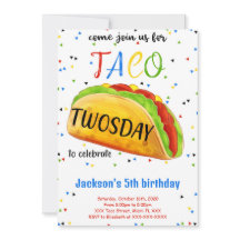 Invitación de cumpleaños de taco editable