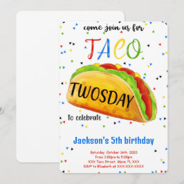 Invitación de cumpleaños de taco editable