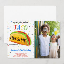 Invitación de cumpleaños de taco editable con foto