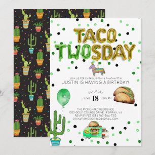 Invitación de cumpleaños de Taco TWOsday