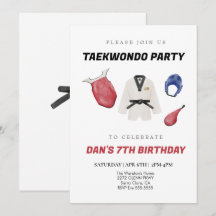 Invitación de cumpleaños de Taekwondo
