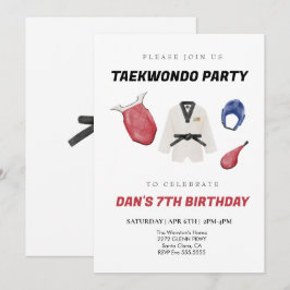 Invitación de cumpleaños de Taekwondo