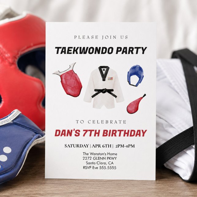 invitación de cumpleaños de taekwondo (Subido por el creador)