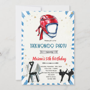 invitación de cumpleaños de taekwondo