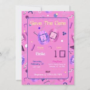 Invitación de cumpleaños de Tamagotchi a los chica