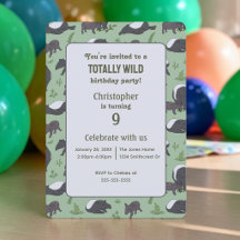 Invitación de cumpleaños de tapires animales salva