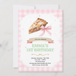invitación de cumpleaños de tarta de lazo