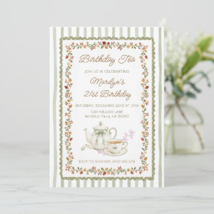 Invitación de cumpleaños de té caprichoso CUALQUIE