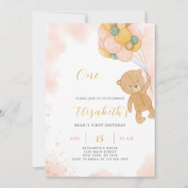 Invitación de cumpleaños de Teddy Bear