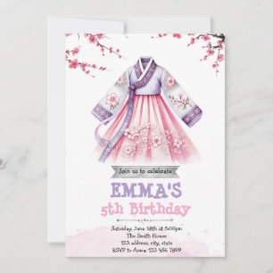 Invitación de cumpleaños de tema coreano