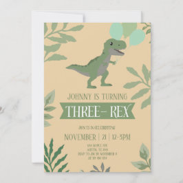 Invitación de cumpleaños de Three-Rex