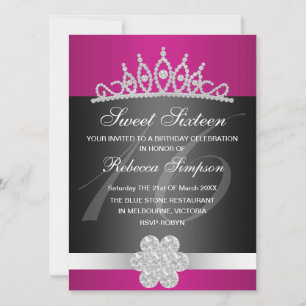 Invitación de cumpleaños de Tiara con espuma negra