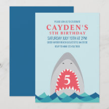 Invitación de cumpleaños de tiburón