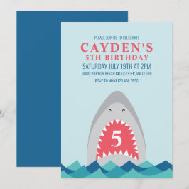 Invitación de cumpleaños de tiburón